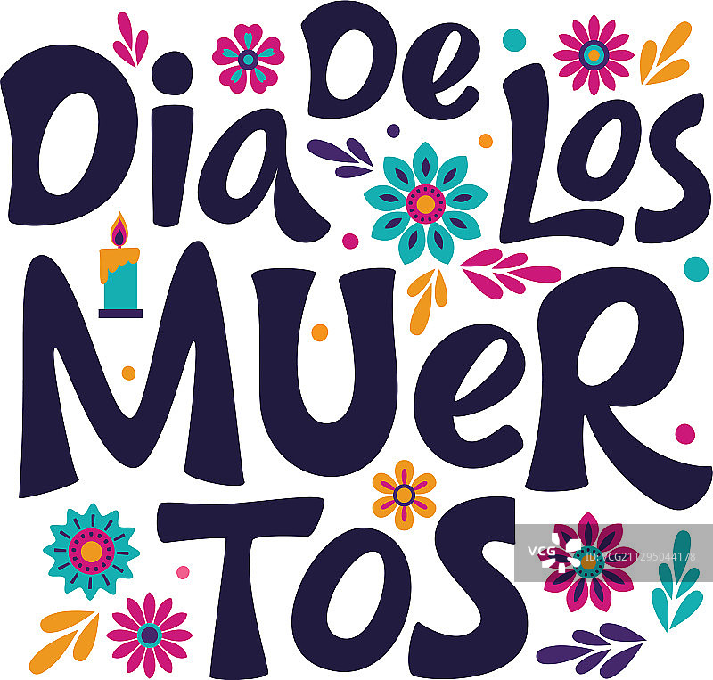 墨西哥亡灵节字母标志图片素材