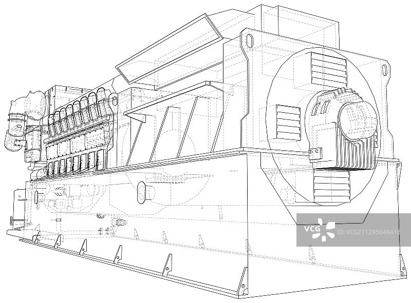 可见分层结构的柴油发电机图片素材