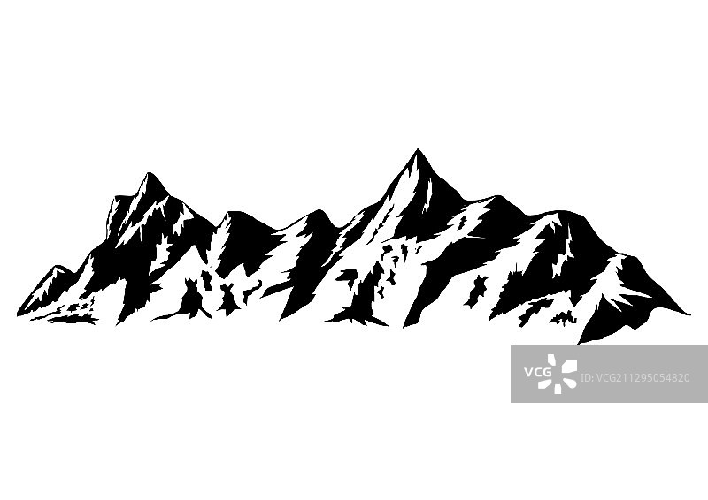 山脉轮廓剪影图片素材