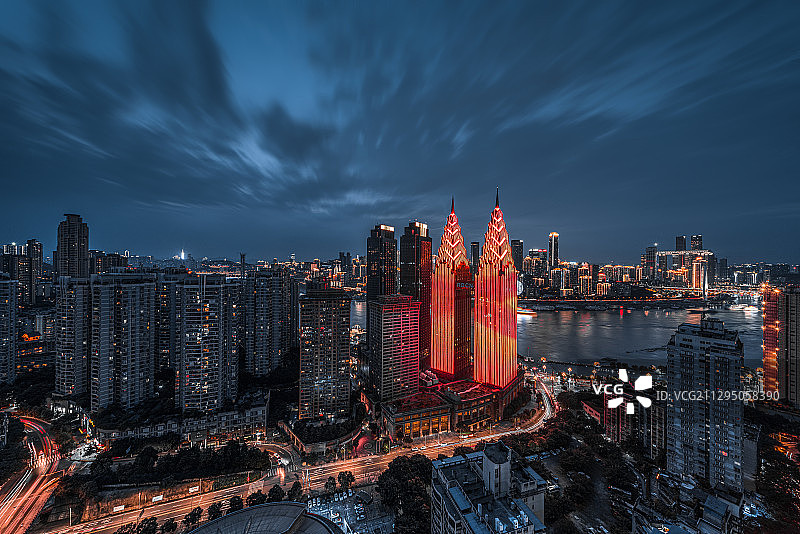 重庆南滨路南滨公园喜来登酒店夜景图片素材
