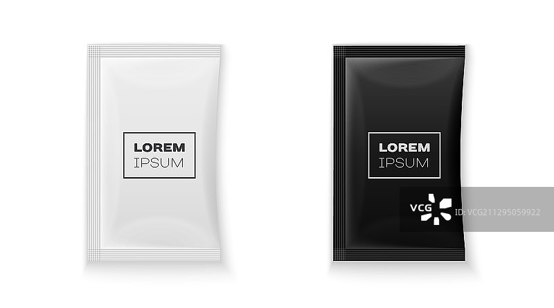 用于设计的空白白色塑料小袋图片素材