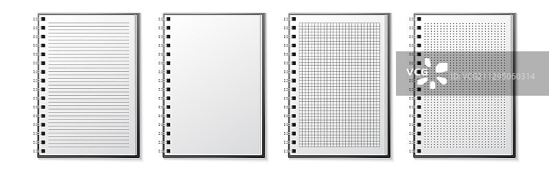 逼真的笔记本内页纸张图片素材