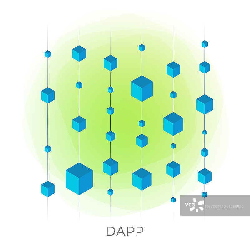 DApp扁平2.5D等距图标概念图片素材