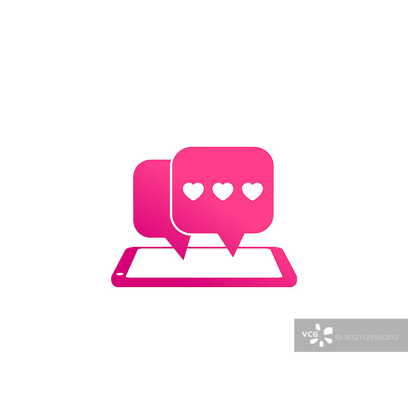 带智能手机的约会App聊天图标图片素材