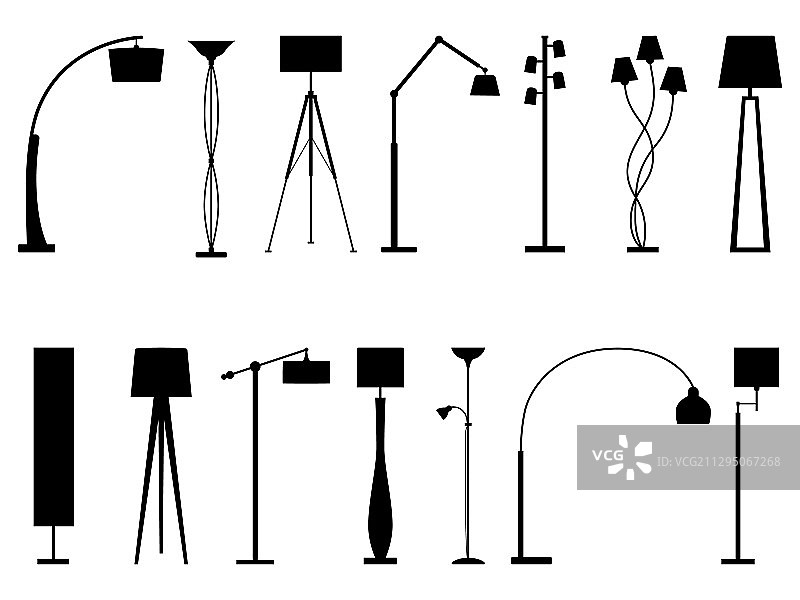 落地灯剪影图片素材