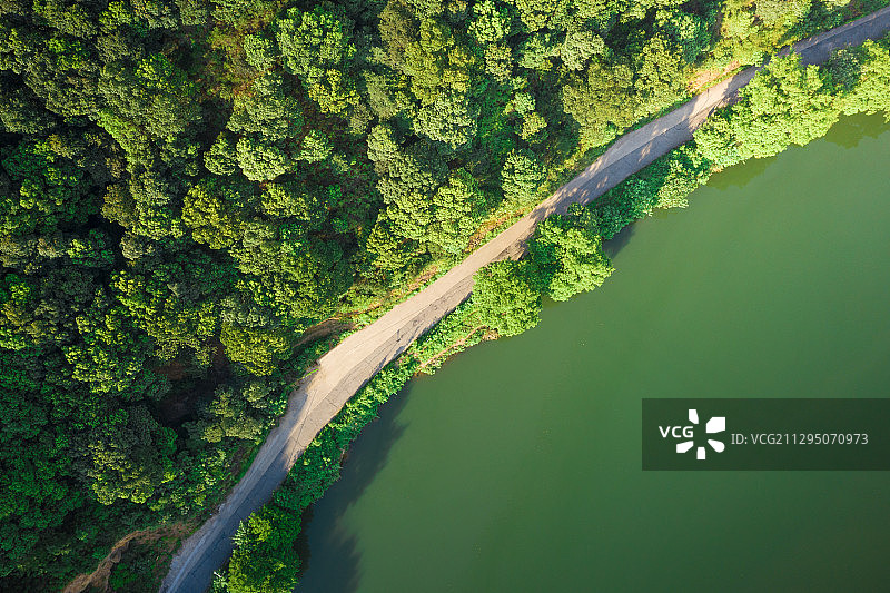 俯瞰河堤图片素材
