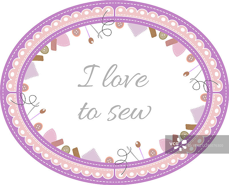 物体和材料组成的椭圆形框架图片素材