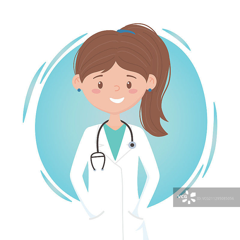 微笑的年轻女医务人员，专业图片素材