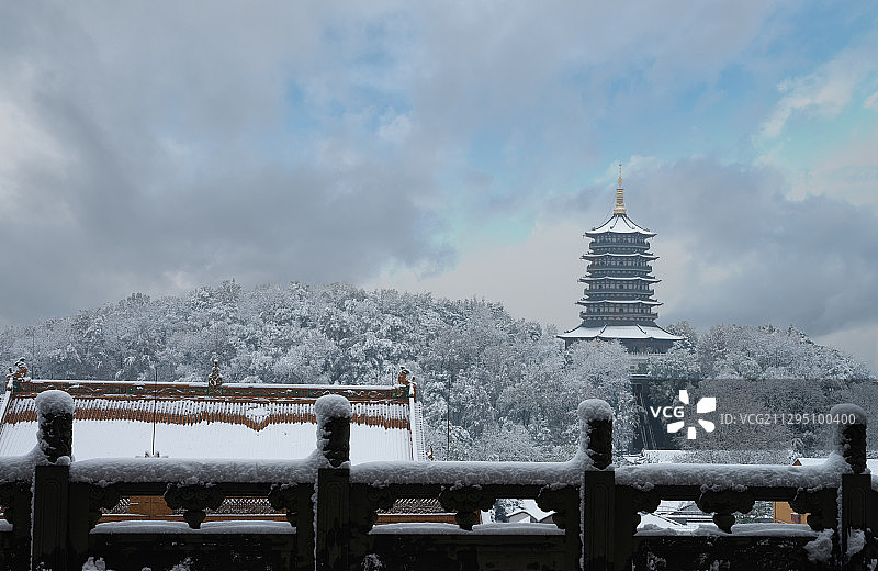 浙江杭州西湖钱塘江世界遗产雷峰塔黄石公园亚运会大运河城市风光图片素材