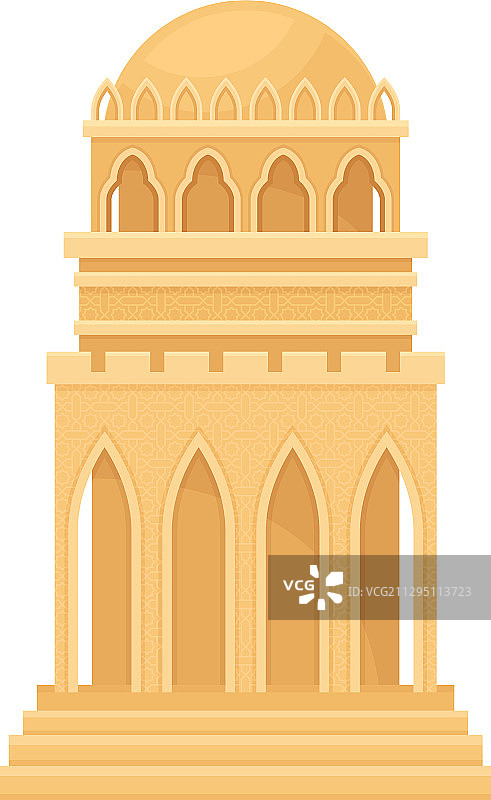 带有圆形和尖顶的阿拉伯建筑图片素材