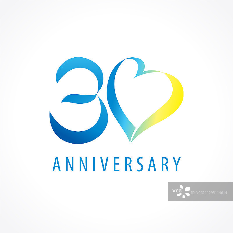 30周年标志心形设计图片素材