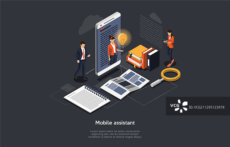 2.5D立体移动助理在线技术图片素材