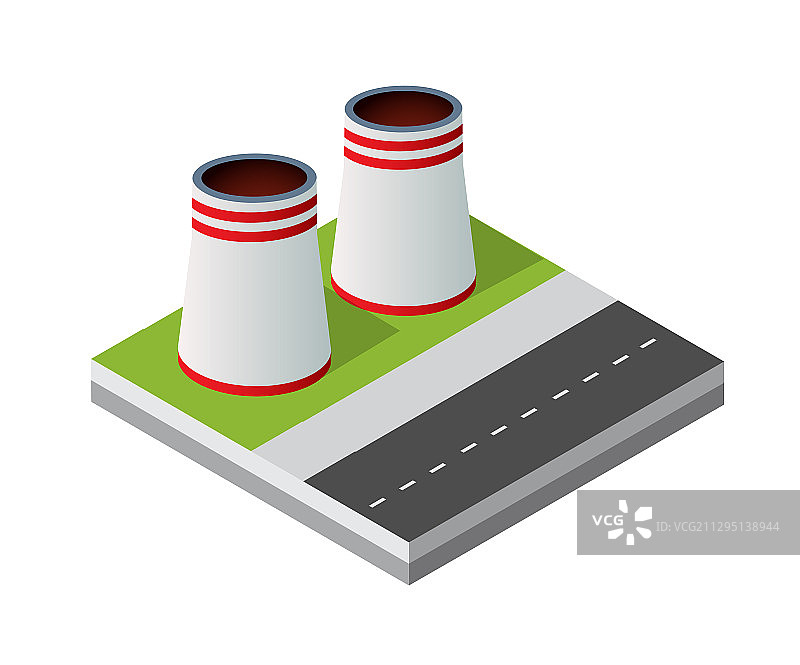 2.5D城市工业工厂模块图片素材