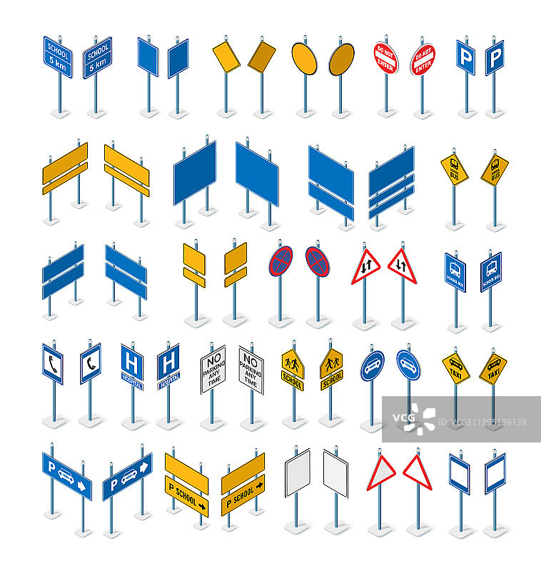 道路街灯交通标志十字路口图片素材