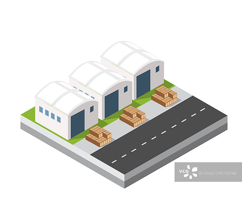 2.5D城市工业工厂模块图片素材