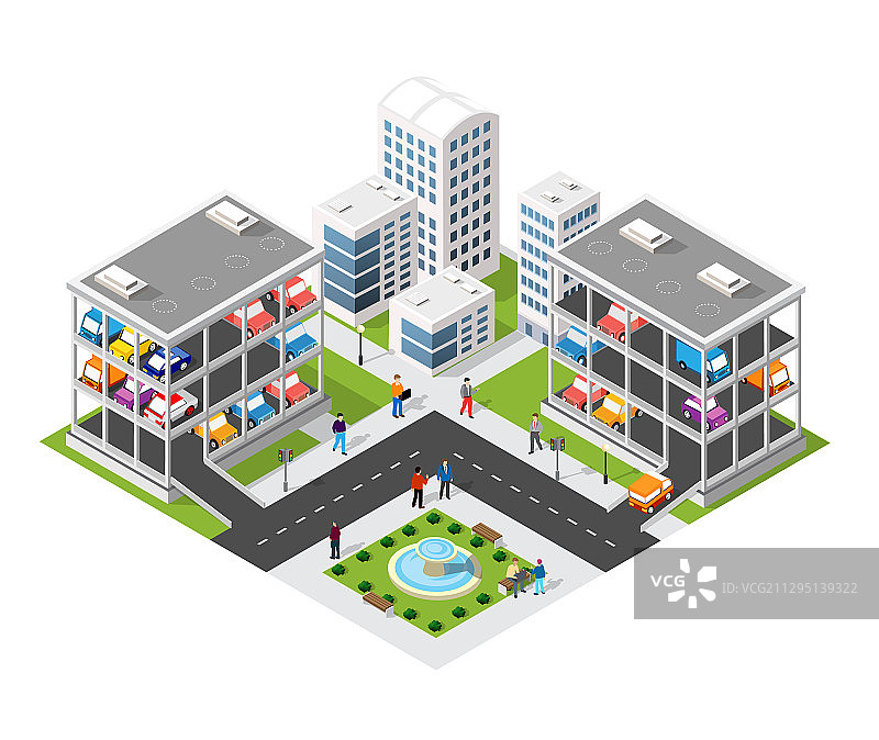 城市交通多层停车场图片素材