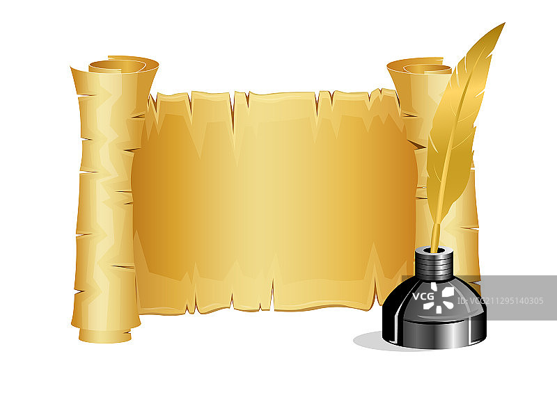 旧纸卷轴图片素材