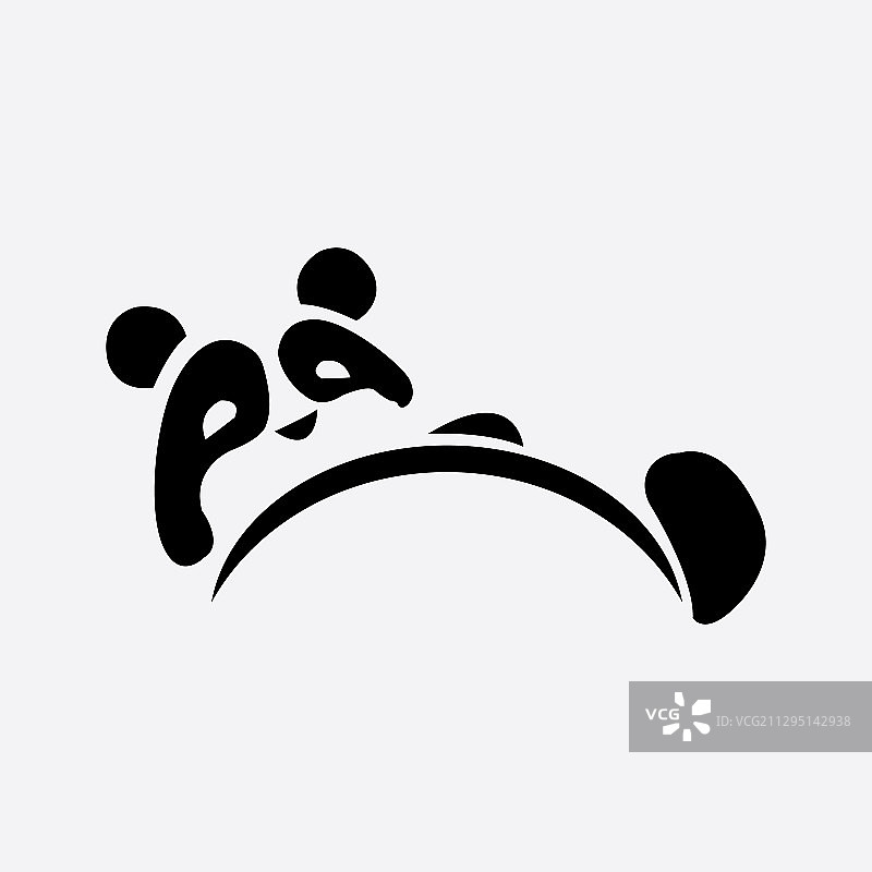 睡觉的熊猫动物标志轮廓图片素材