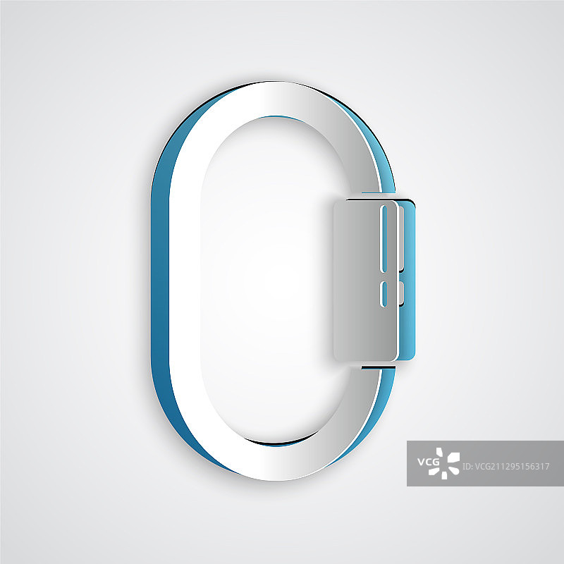 灰色背景上的剪纸登山扣图标图片素材