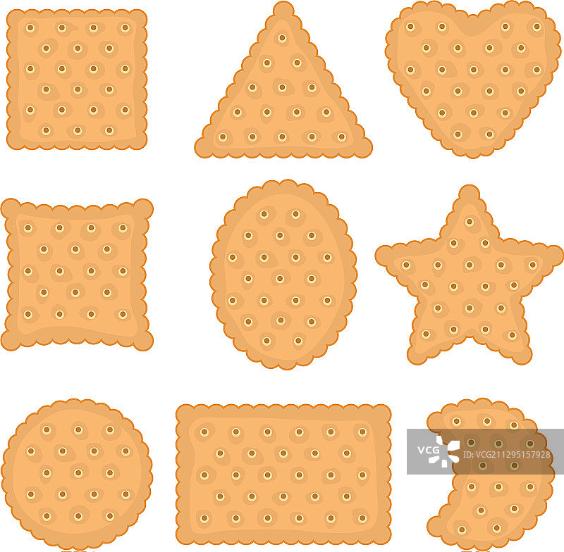 各种形状的薄脆饼干图片素材