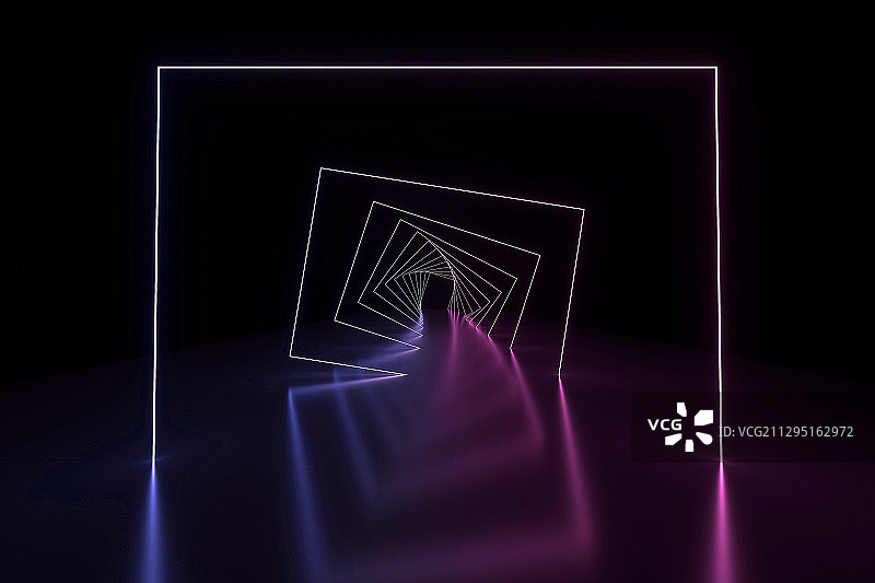 3D霓虹灯空间背景图片素材