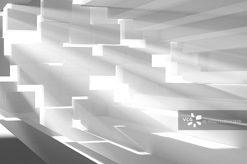 3D阳光照射进空间图片素材