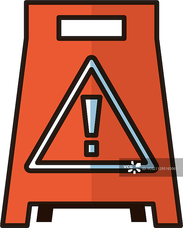 地面小心信号扁平风格图标图片素材