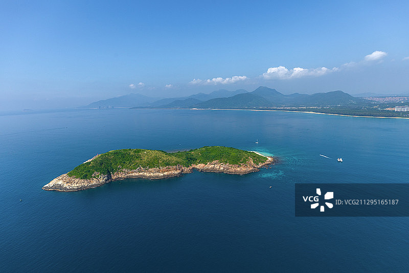 中国海南万宁无居民海岛加井岛航拍图片素材