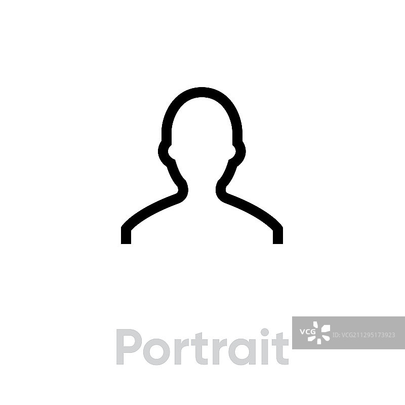 可编辑轮廓的肖像图标图片素材