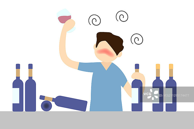 喝醉酒的男人举起酒杯图片素材
