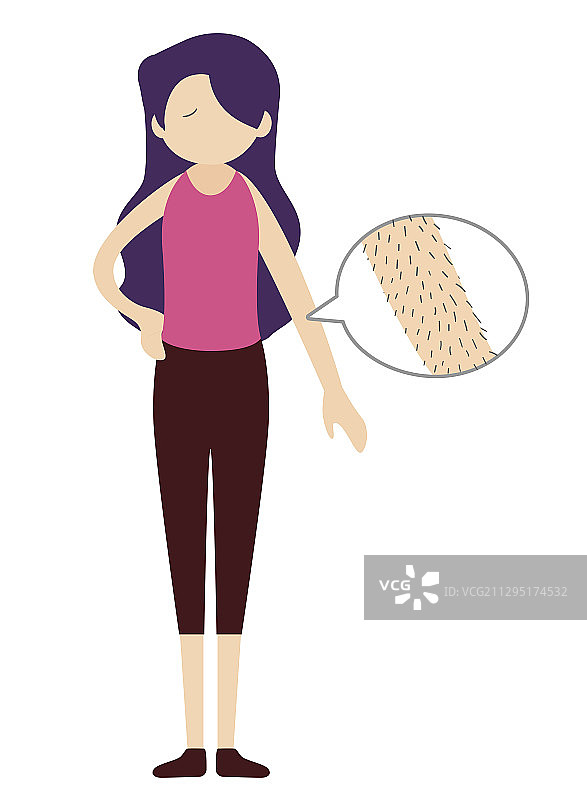 女人正在困扰自己手臂上有很多毛图片素材