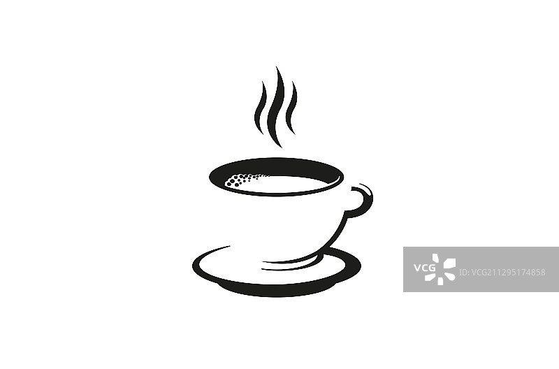 创意黑咖啡马克杯标志图片素材