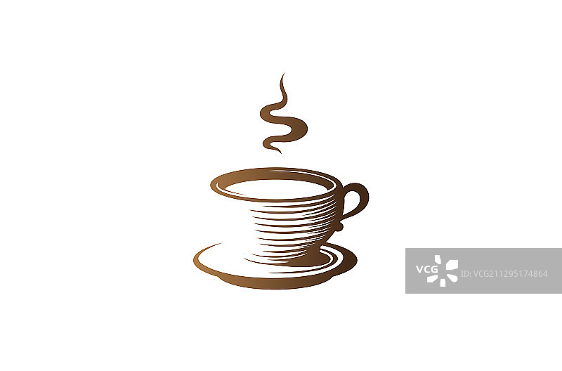 创意棕色咖啡杯标志图片素材