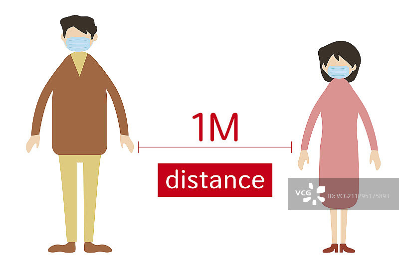 防疫期间人与人保持一定距离图片素材