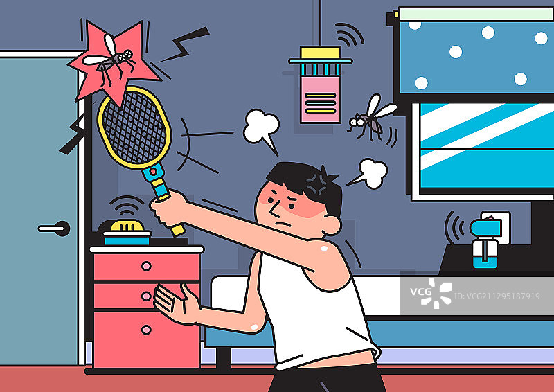 夏季，蚊子，害虫，压力，夜晚图片素材