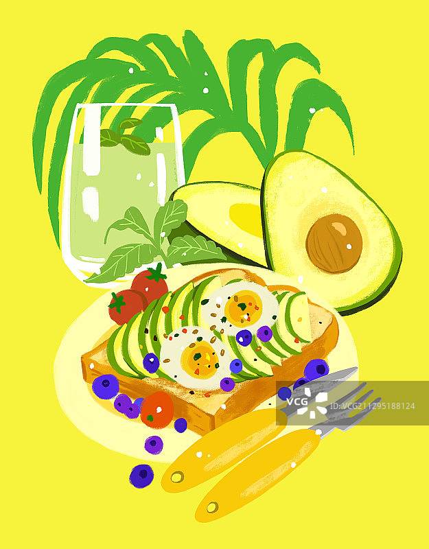 食物、饮品、甜点、叶子、牛油果、三明治、早午餐图片素材