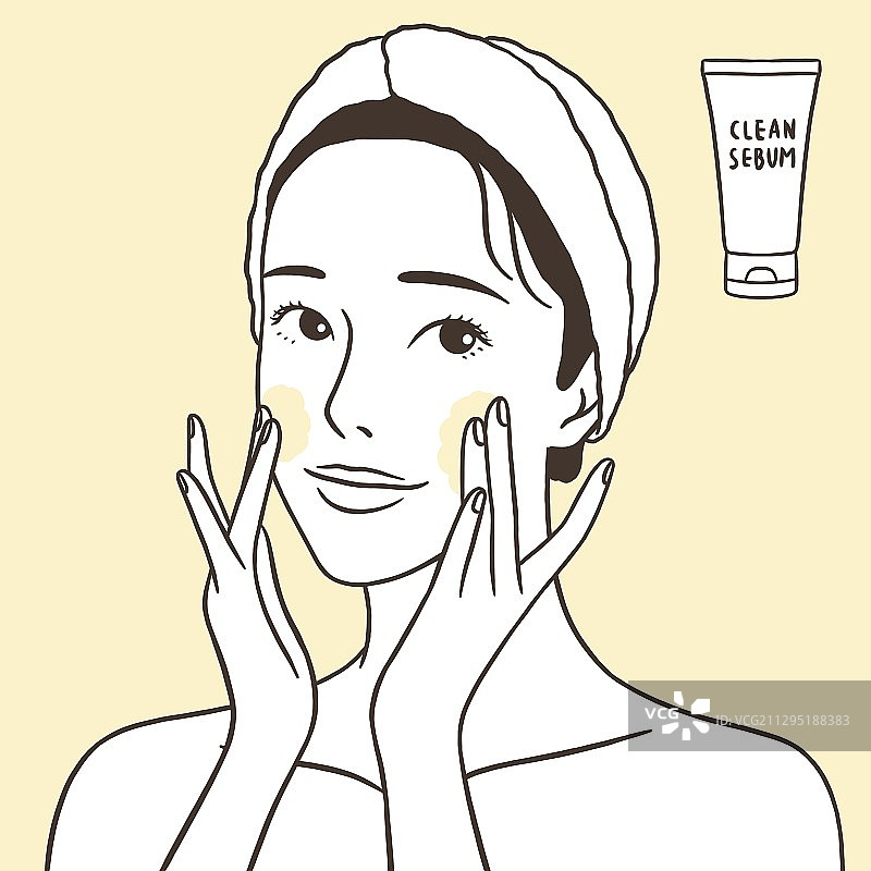 女性上半身，美容，皮肤护理，化妆品，毛孔图片素材