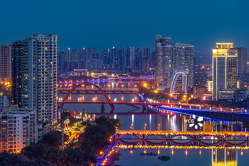 四川省德阳市夜景图片素材