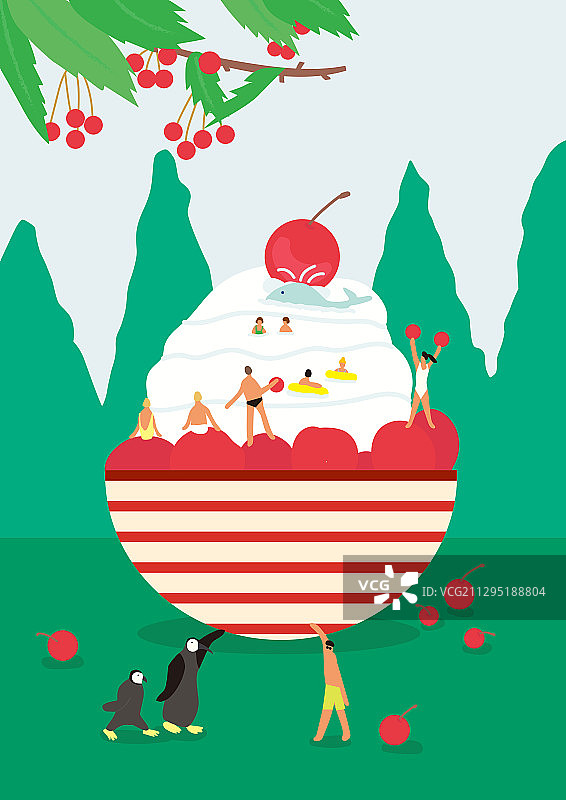 夏季刨冰甜点图片素材