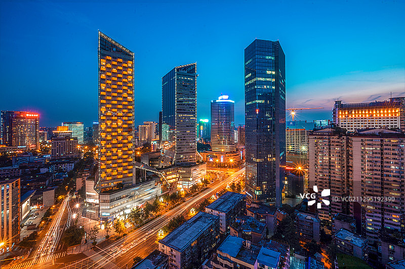 成都盐市口夜景图片素材