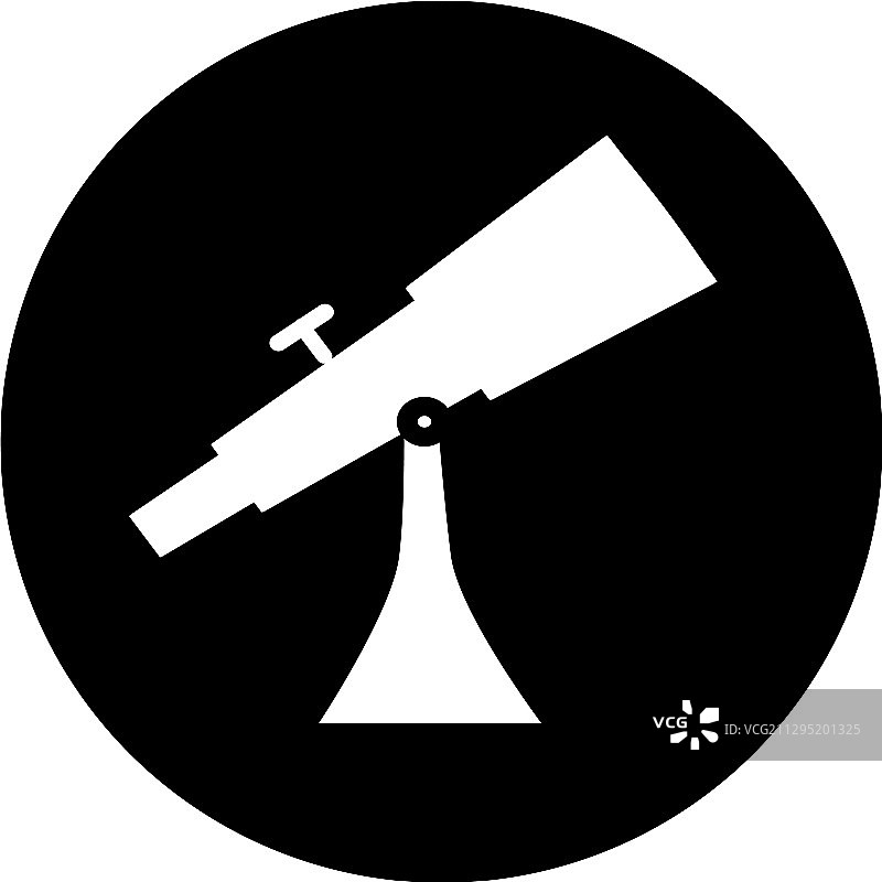 黑色圆形天文望远镜图标图片素材