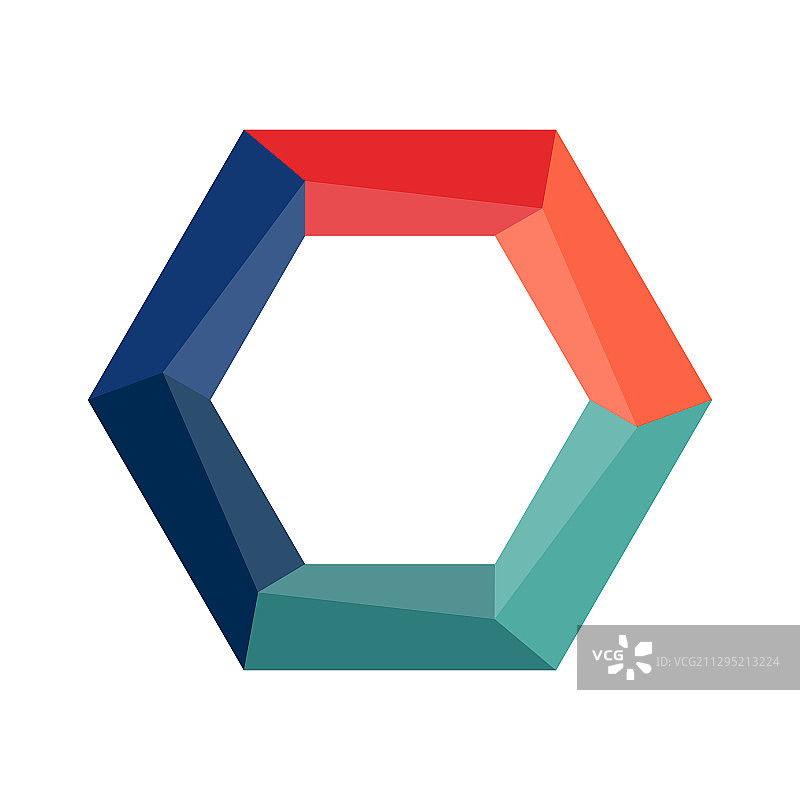 用于信息图的彩色六边形区域图片素材
