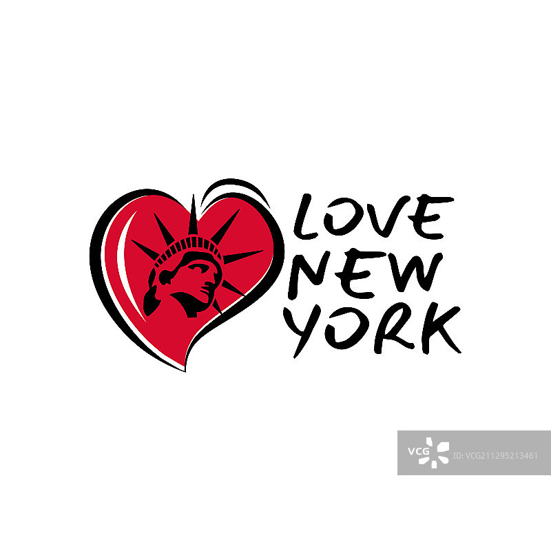 我爱纽约概念与自由女神像图片素材