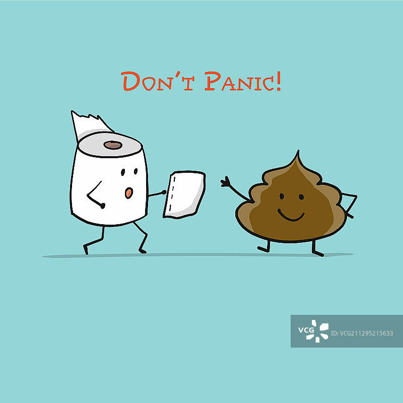有趣的卫生纸和便便卡通形象图片素材