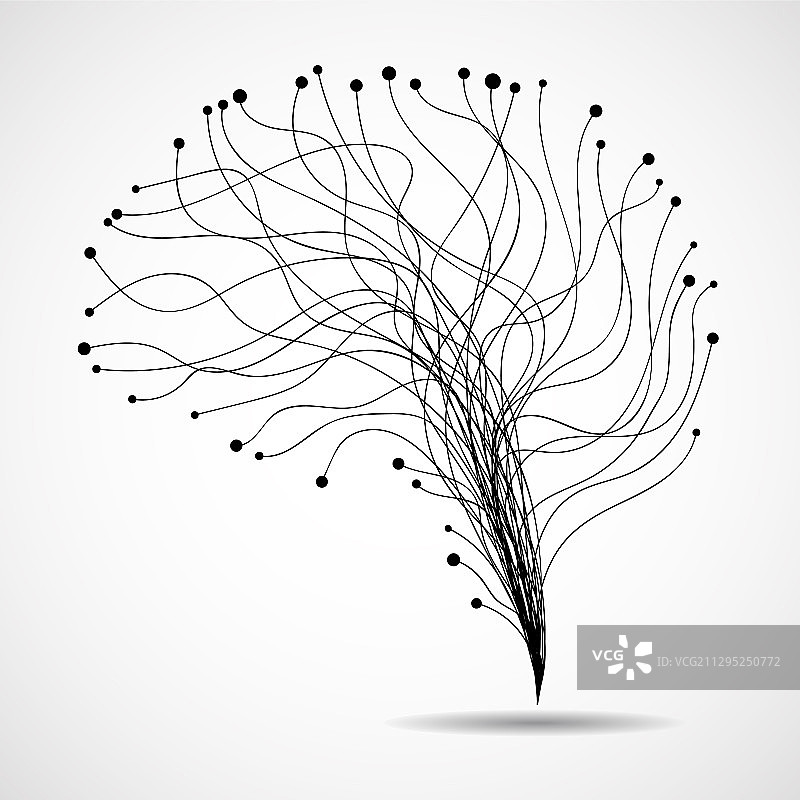 抽象人脑彩色线条图片素材