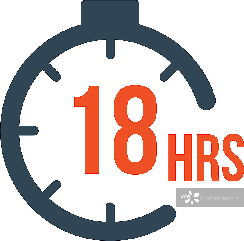 18小时圆形计时器或倒计时器图标图片素材