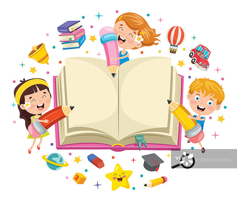 儿童与书籍图片素材