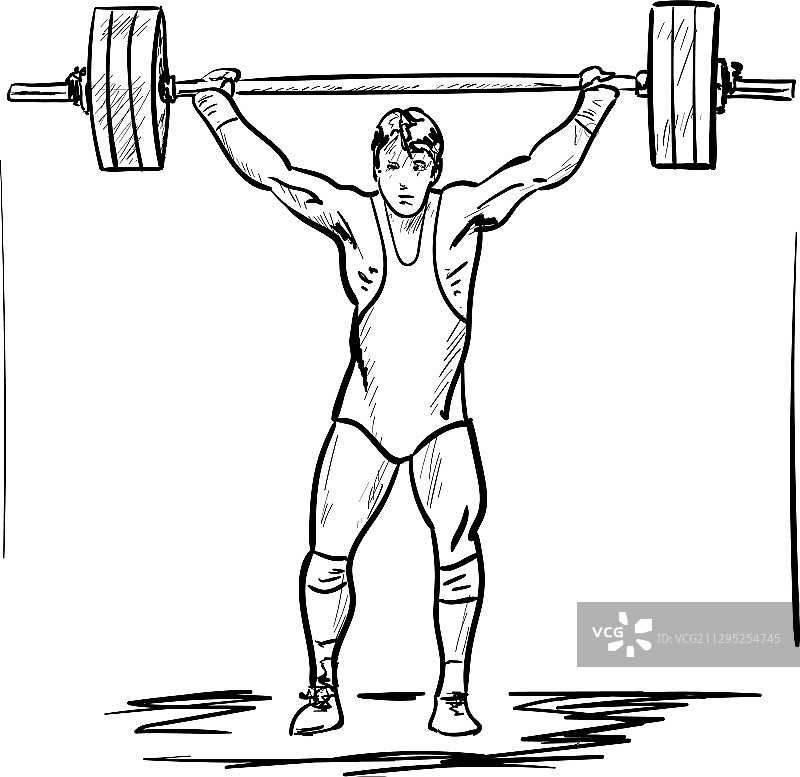 举重的年轻男人图片素材