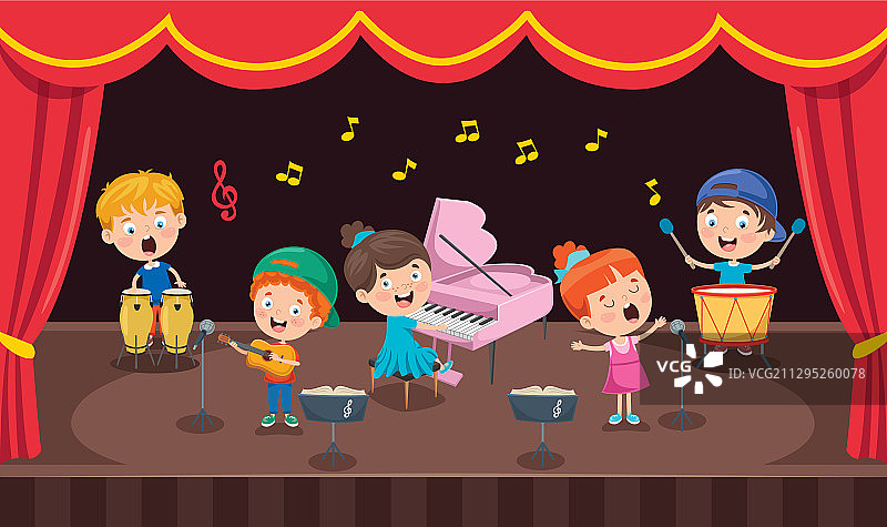 儿童演奏音乐图片素材