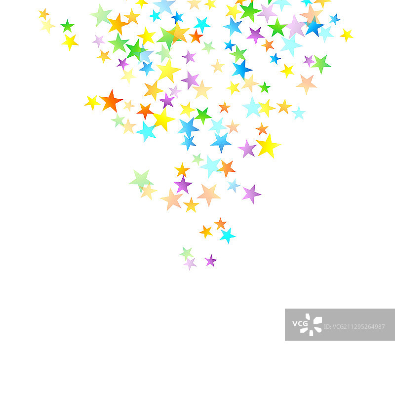 彩虹喜庆五彩缤纷，星光飘洒图片素材